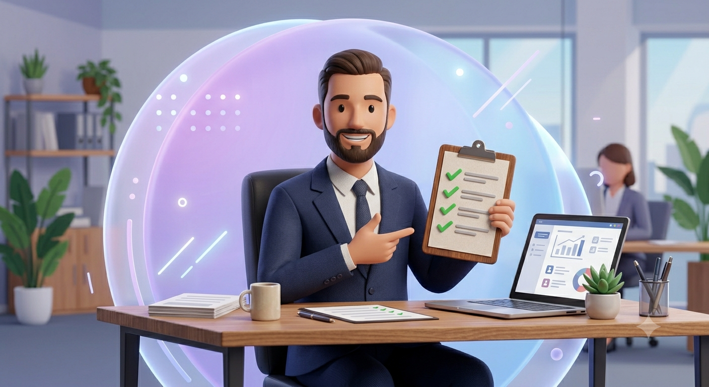 Professional reviewing a checklist — callback scheduling made simple